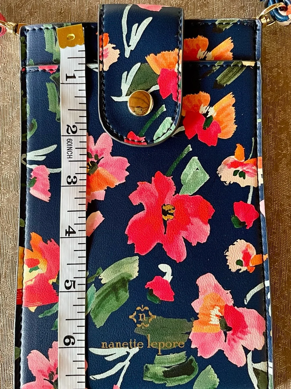 Nanette Lepore Navy Floral Crossbody Phone Pouch